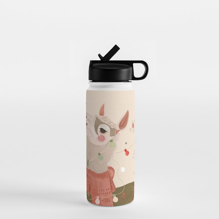 Holiday Llama Joy ll Water Bottle Gallery Image 1