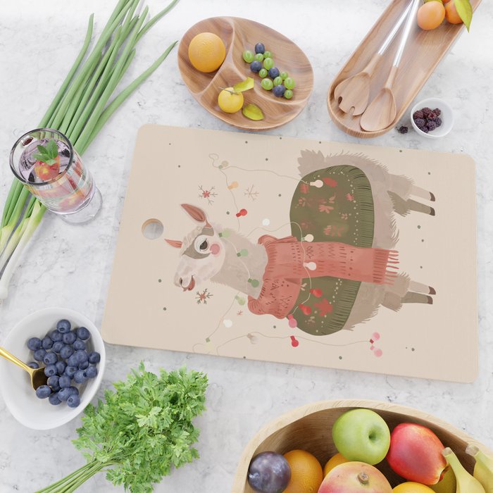 Holiday Llama Joy ll Cutting Board Gallery Image 2