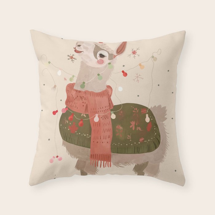 Holiday Llama Joy ll Throw Pillow Gallery Image 6