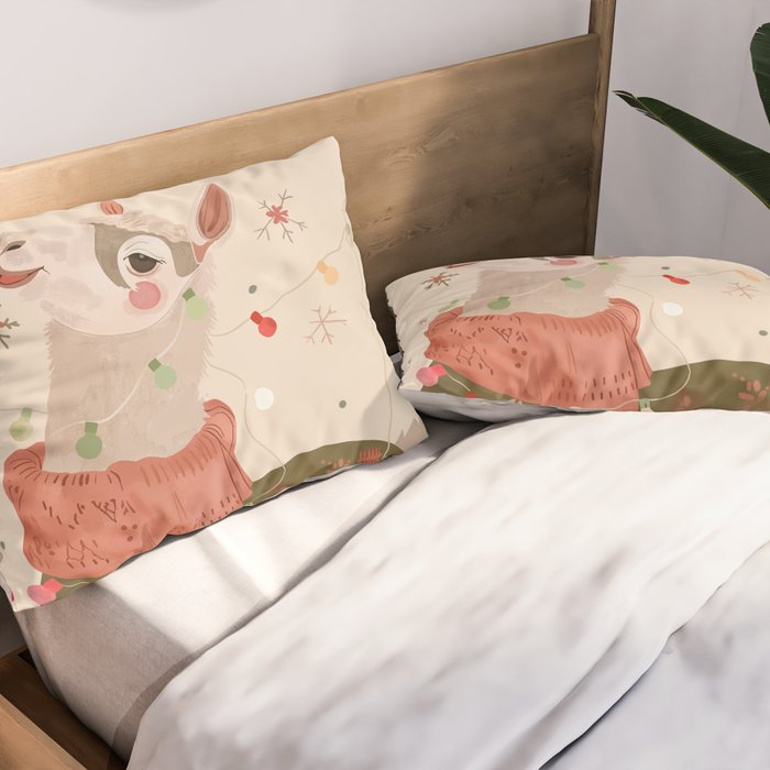 Holiday Llama Joy ll Pillow Sham Gallery Image 2
