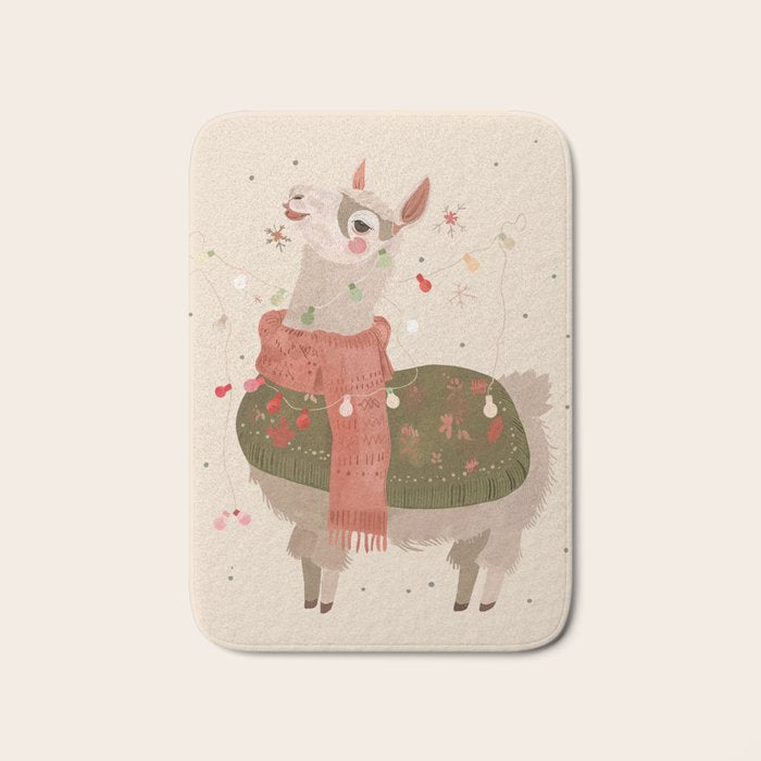 Holiday Llama Joy ll Bath Mat Gallery Image 1