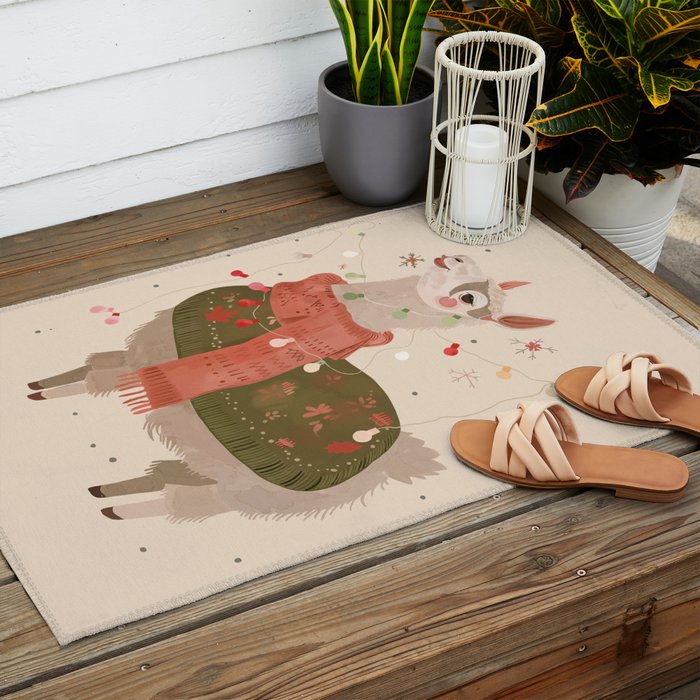 Holiday Llama Joy ll Outdoor Rug Gallery Image 2