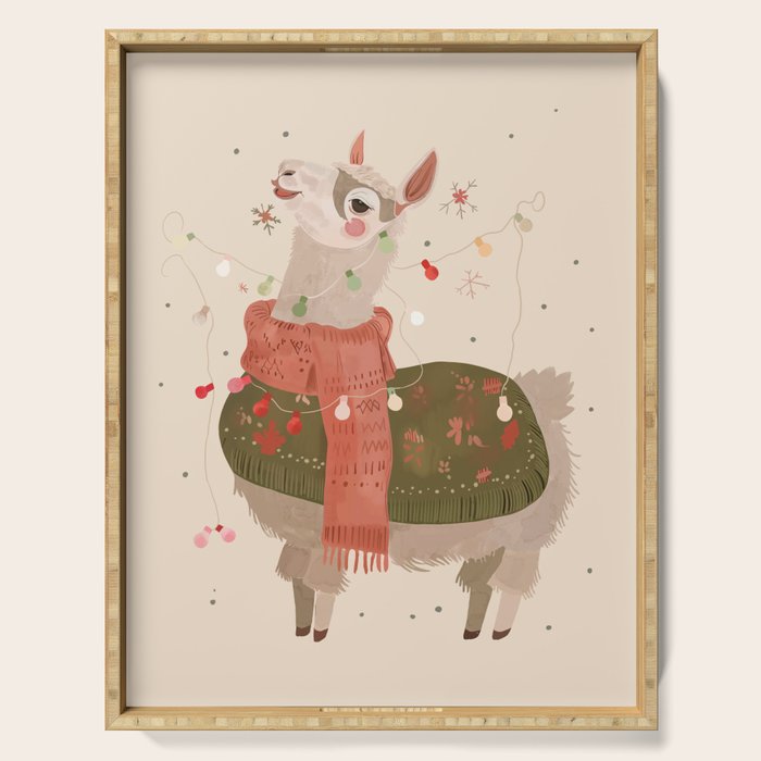 Holiday Llama Joy ll Serving Tray Gallery Image 1