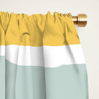 Stripe Abstract, Sun and Beach, Yellow, Pale, Aqua Blue and Gray Window Curtain Gallery Image 2