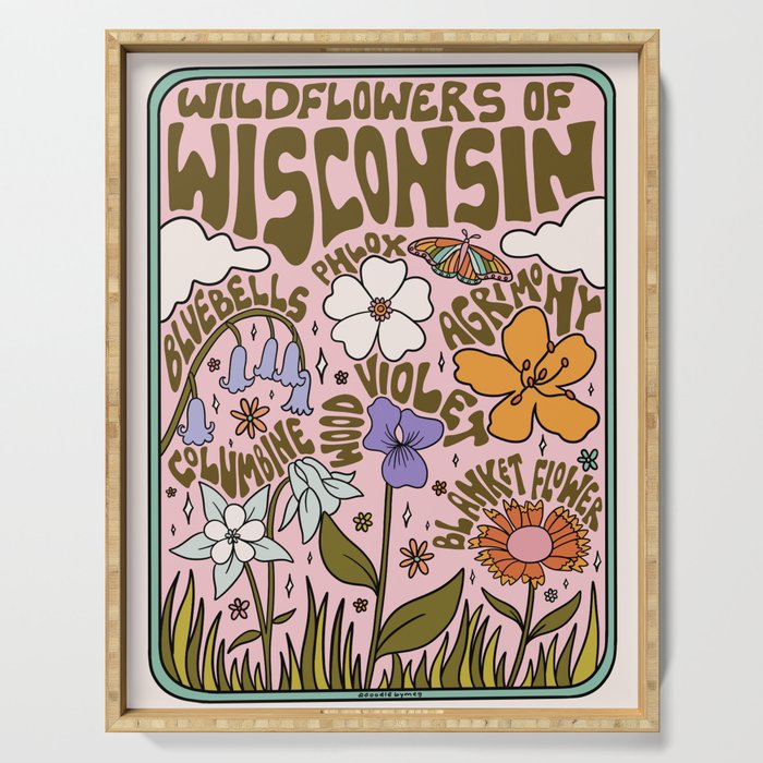 Wisconsin Wildflowers Serving Tray Gallery Image 1