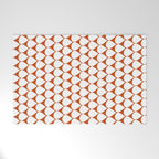 Mod Scales Geometric Pattern in White and Burnt Orange Welcome Mat Gallery Image 1
