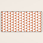 Mod Scales Geometric Pattern in White and Burnt Orange Desk Mat Gallery Image 3