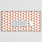 Mod Scales Geometric Pattern in White and Burnt Orange Desk Mat Gallery Image 1