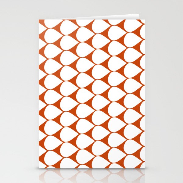Mod Scales Geometric Pattern in White and Burnt Orange Stationery Card Gallery Image 2