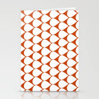 Mod Scales Geometric Pattern in White and Burnt Orange Stationery Card Gallery Image 2