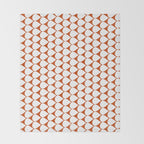 Mod Scales Geometric Pattern in White and Burnt Orange Throw Blanket Gallery Image 2