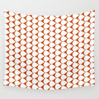 Mod Scales Geometric Pattern in White and Burnt Orange Wall Tapestry Gallery Image 4