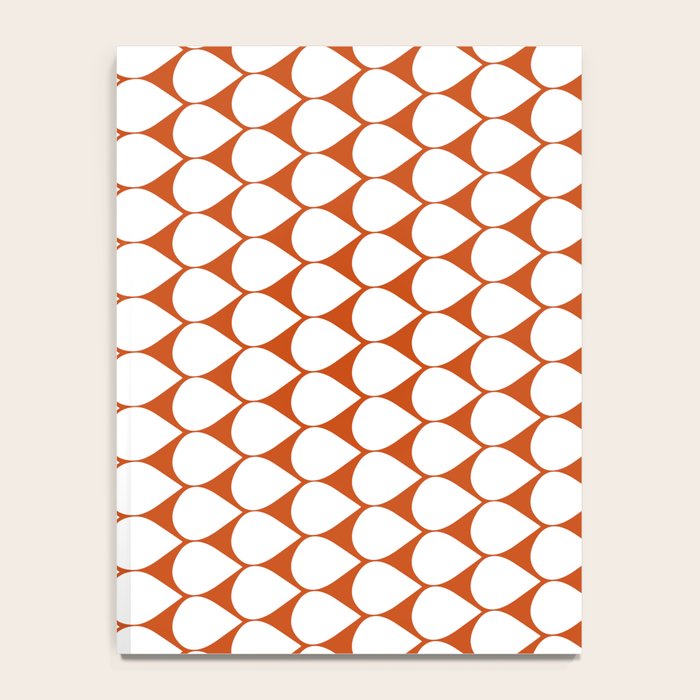 Mod Scales Geometric Pattern in White and Burnt Orange Notebook Gallery Image 4