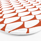 Mod Scales Geometric Pattern in White and Burnt Orange Bath Mat Gallery Image 3