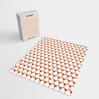 Mod Scales Geometric Pattern in White and Burnt Orange Jigsaw Puzzle Gallery Image 2