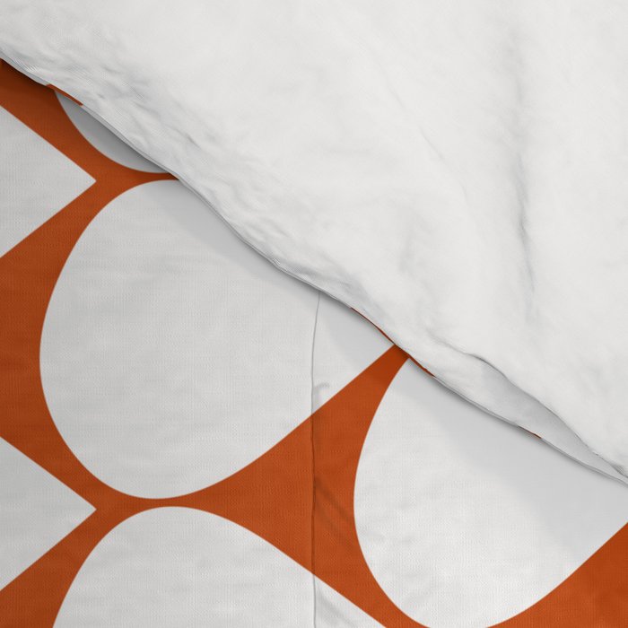 Mod Scales Geometric Pattern in White and Burnt Orange Comforter Gallery Image 4