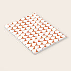 Mod Scales Geometric Pattern in White and Burnt Orange Notebook Gallery Image 3