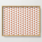 Mod Scales Geometric Pattern in White and Burnt Orange Serving Tray Gallery Image 1