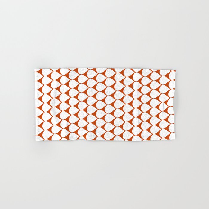 Mod Scales Geometric Pattern in White and Burnt Orange Bath Towel Gallery Image 1