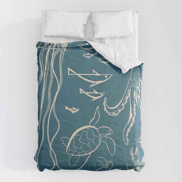 Minimal Sea Life 3 Comforter Gallery Image 6