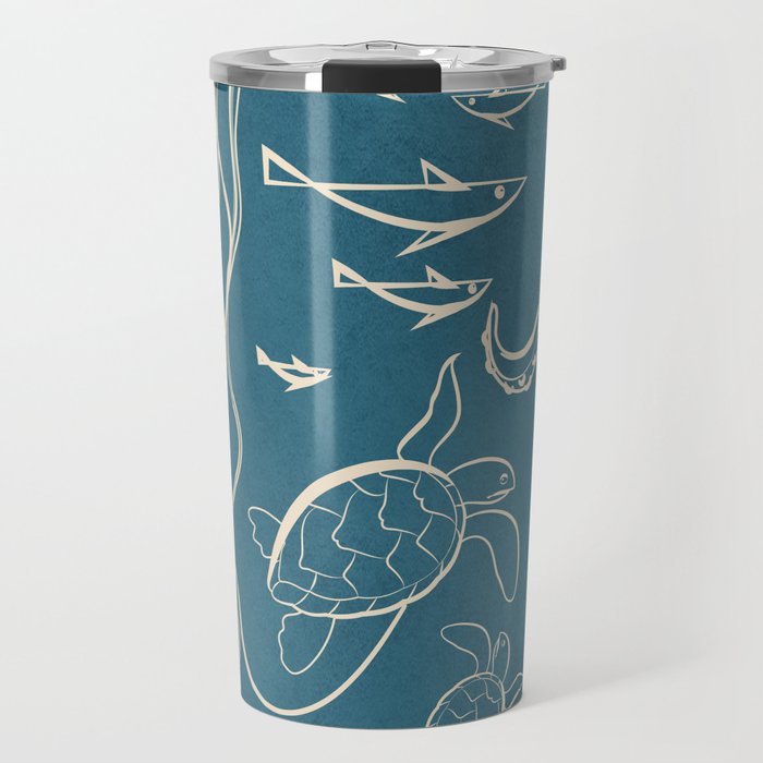 Minimal Sea Life 3 Travel Mug Gallery Image 1