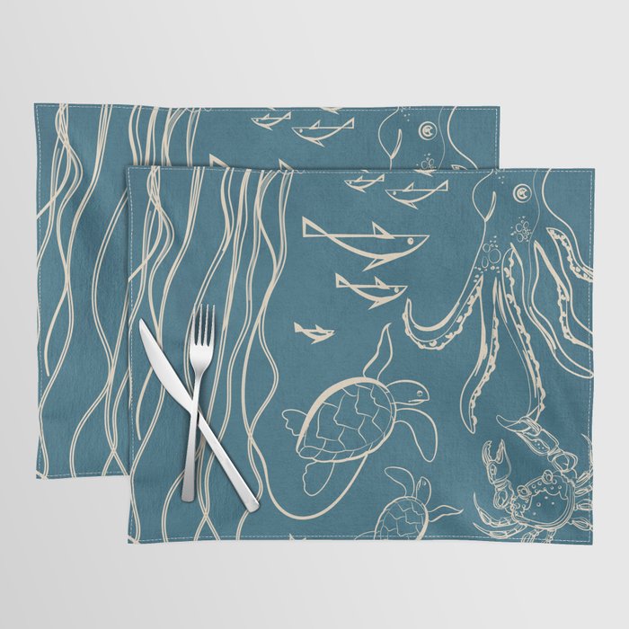 Minimal Sea Life 3 Placemat Gallery Image 1