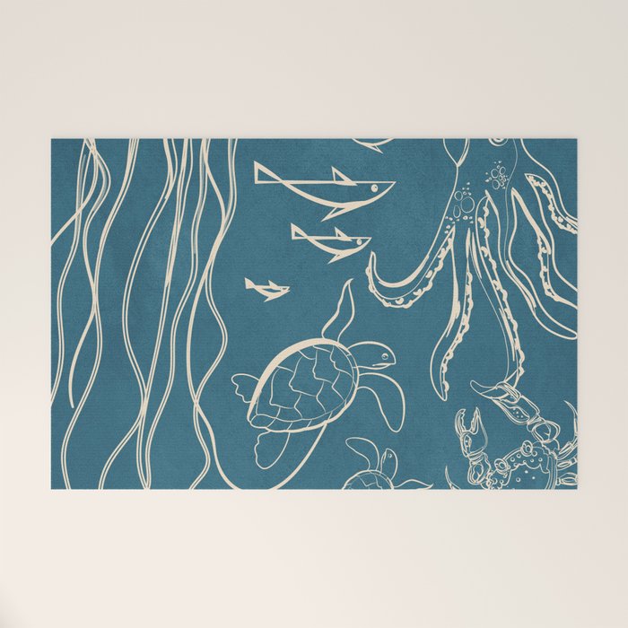 Minimal Sea Life 3 Welcome Mat Gallery Image 1