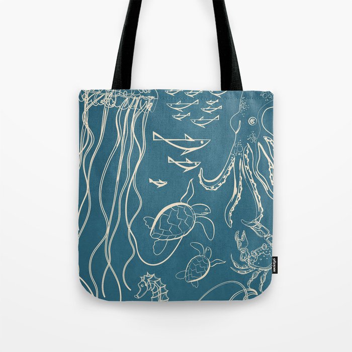 Minimal Sea Life 3 Tote Bag Gallery Image 1