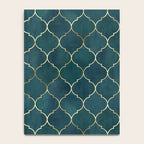 Emerald Golden Moroccan Quatrefoil Pattern Notebook Gallery Image 4