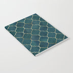 Emerald Golden Moroccan Quatrefoil Pattern Notebook Gallery Image 2