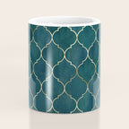 Emerald Golden Moroccan Quatrefoil Pattern Coffee Mug Gallery Image 4