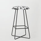 Retro black and white cactus plant pattern Stool Gallery Image 1