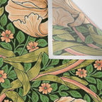 William Morris Pimpernel, green, William Morris floral design  Wall Tapestry Gallery Image 3