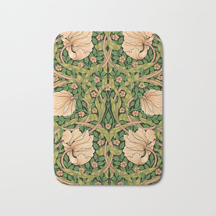 William Morris Pimpernel, green, William Morris floral design  Bath Mat Gallery Image 1