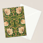 William Morris Pimpernel, green, William Morris floral design  Stationery Card Gallery Image 2