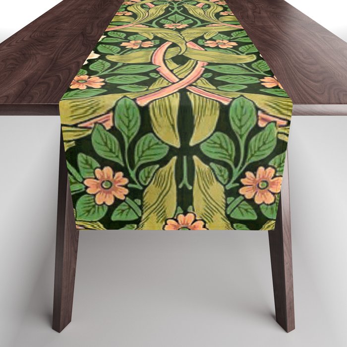 William Morris Pimpernel, green, William Morris floral design  Table Runner Gallery Image 1