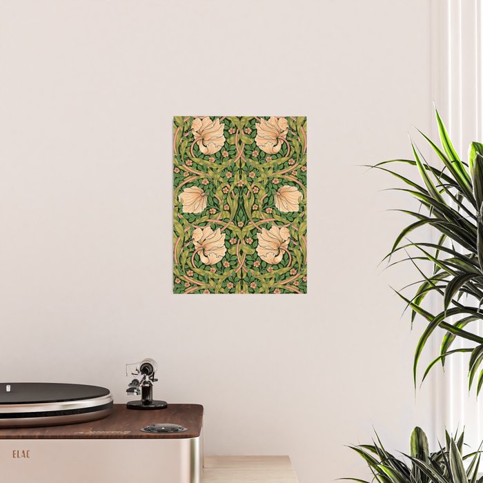 William Morris Pimpernel, green, William Morris floral design  Poster Gallery Image 2