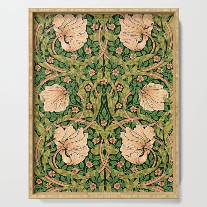 William Morris Pimpernel, green, William Morris floral design  Serving Tray Gallery Image 1