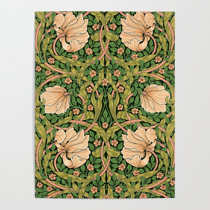 William Morris Pimpernel, green, William Morris floral design  Poster Gallery Image 4