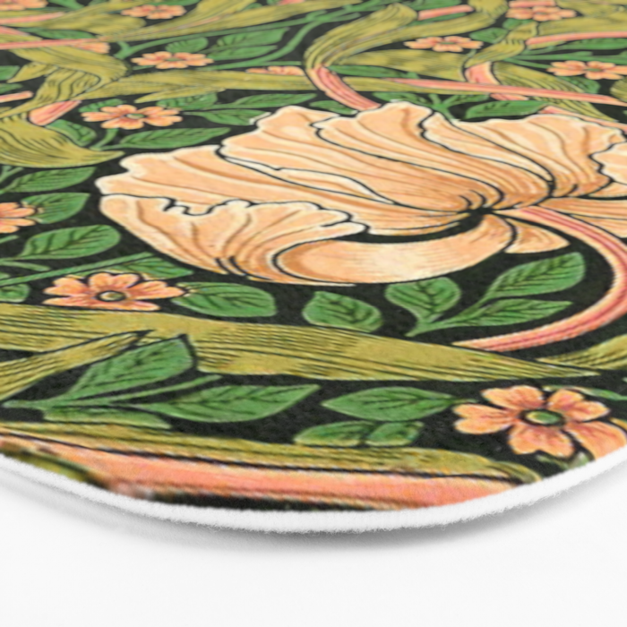 William Morris Pimpernel, green, William Morris floral design  Bath Mat Gallery Image 3