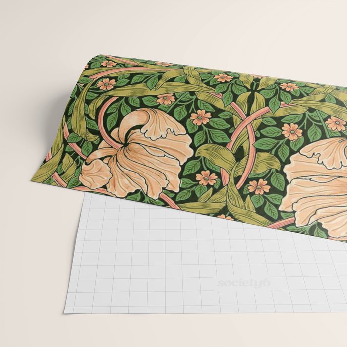 William Morris Pimpernel, green, William Morris floral design  Wrapping Paper Gallery Image 2
