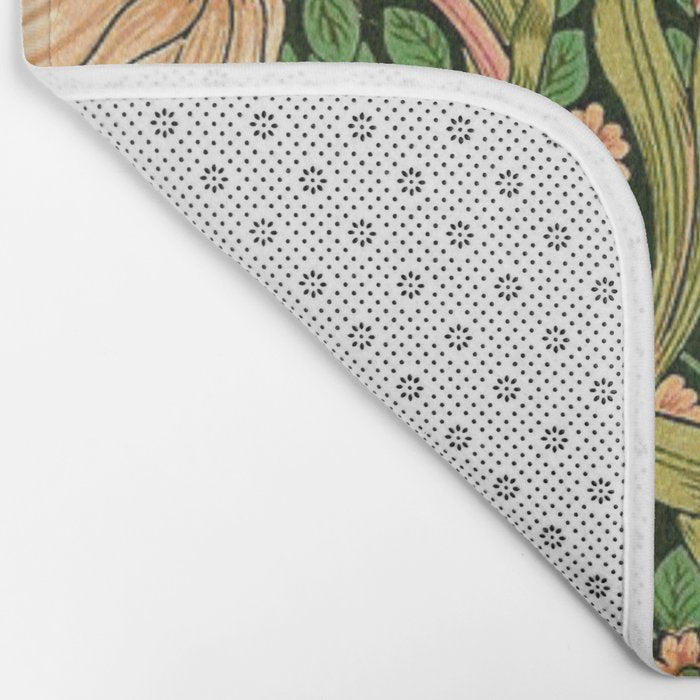 William Morris Pimpernel, green, William Morris floral design  Bath Mat Gallery Image 2