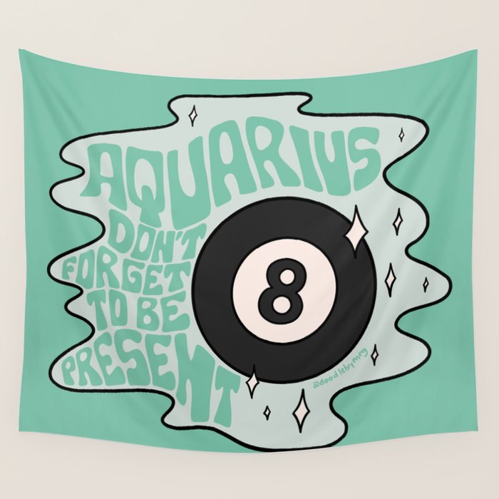 Aquarius Magic 8 Ball Wall Tapestry Gallery Image 4