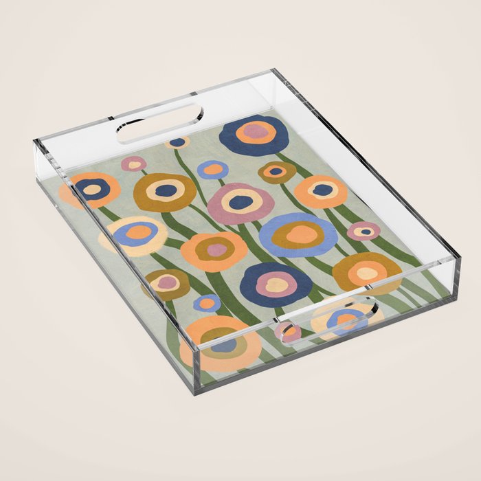 Evening flowers Acrylic Tray Gallery Image 1