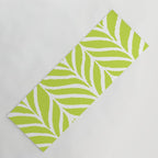 Palm Leaves Pattern Chartreuse Green Yoga Mat Gallery Image 1
