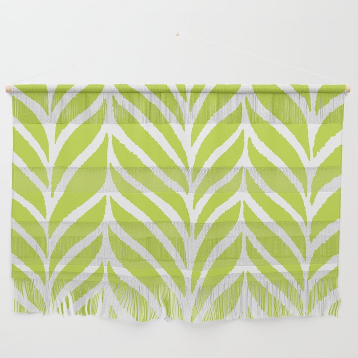 Palm Leaves Pattern Chartreuse Green Wall Hanging Gallery Image 1