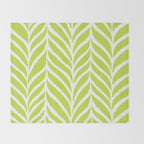 Palm Leaves Pattern Chartreuse Green Throw Blanket Gallery Image 2