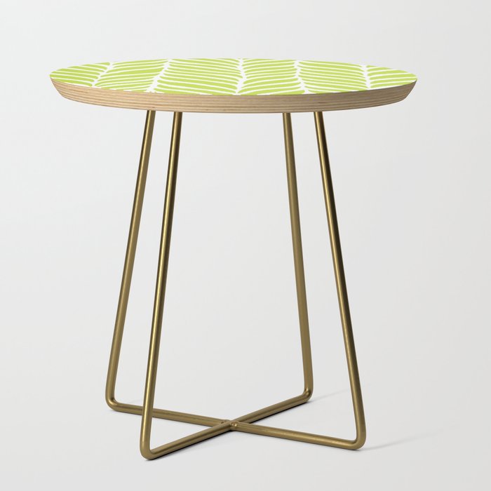 Palm Leaves Pattern Chartreuse Green Side Table Gallery Image 1