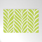 Palm Leaves Pattern Chartreuse Green Welcome Mat Gallery Image 1