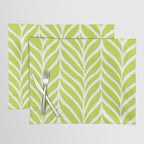 Palm Leaves Pattern Chartreuse Green Placemat Gallery Image 1